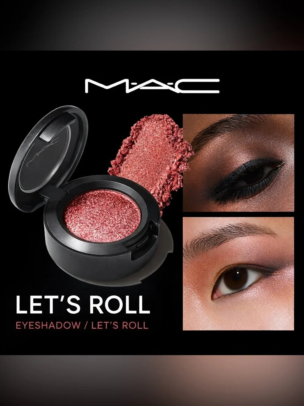 NEW✅ MAC Cosmetics Dazzleshadow Eyeshadow - Let’s Roll • Shimmer Rose Coral